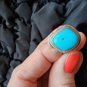 Genuine Sleeping Beauty Turquoise Ring, Size 7